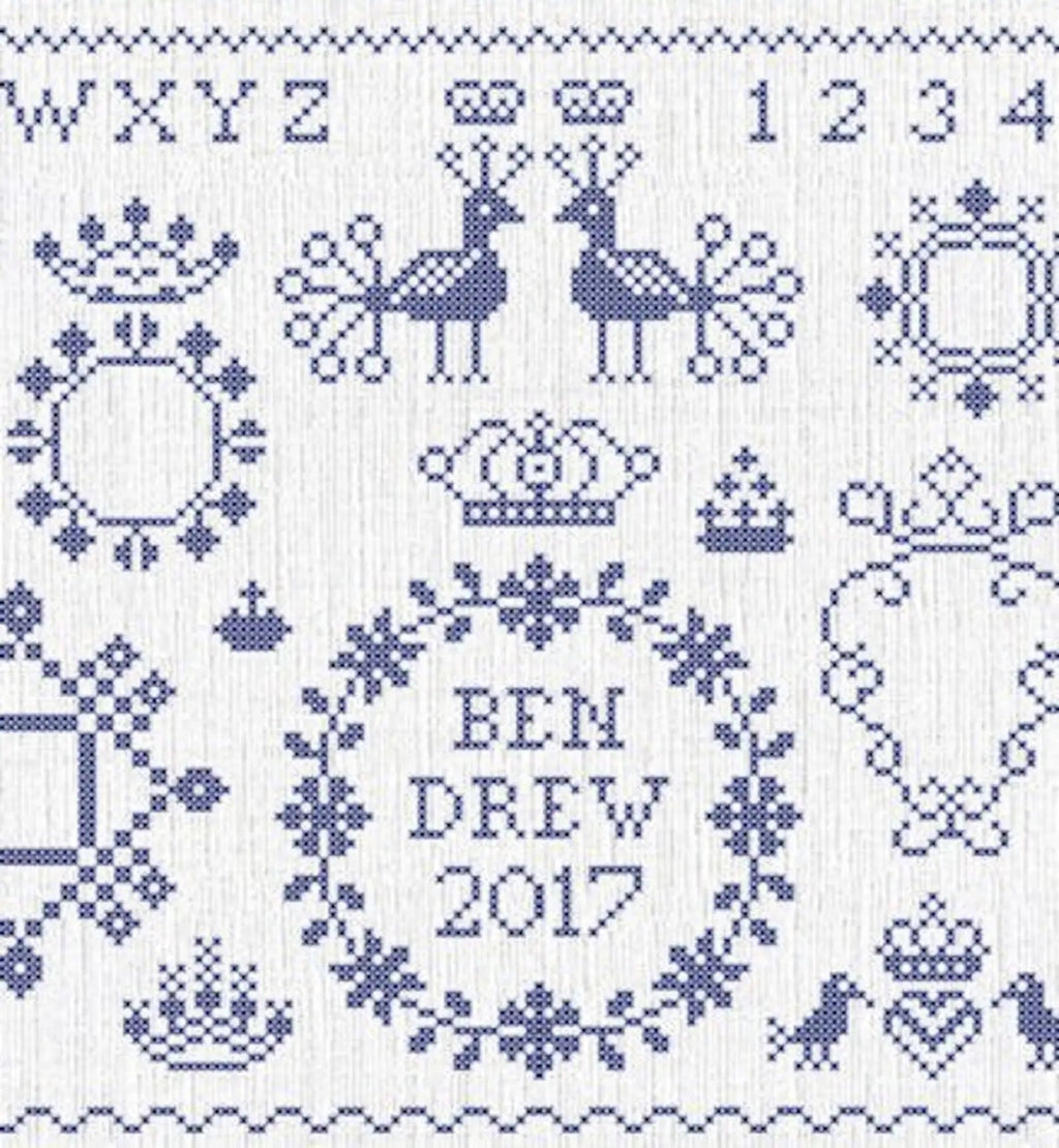 PDF INSTANT DOWNLOAD  Quiltify Design  "Garlands, Crowns & Cartouches"  Counted Cross Stitch Pattern  Pattern Only