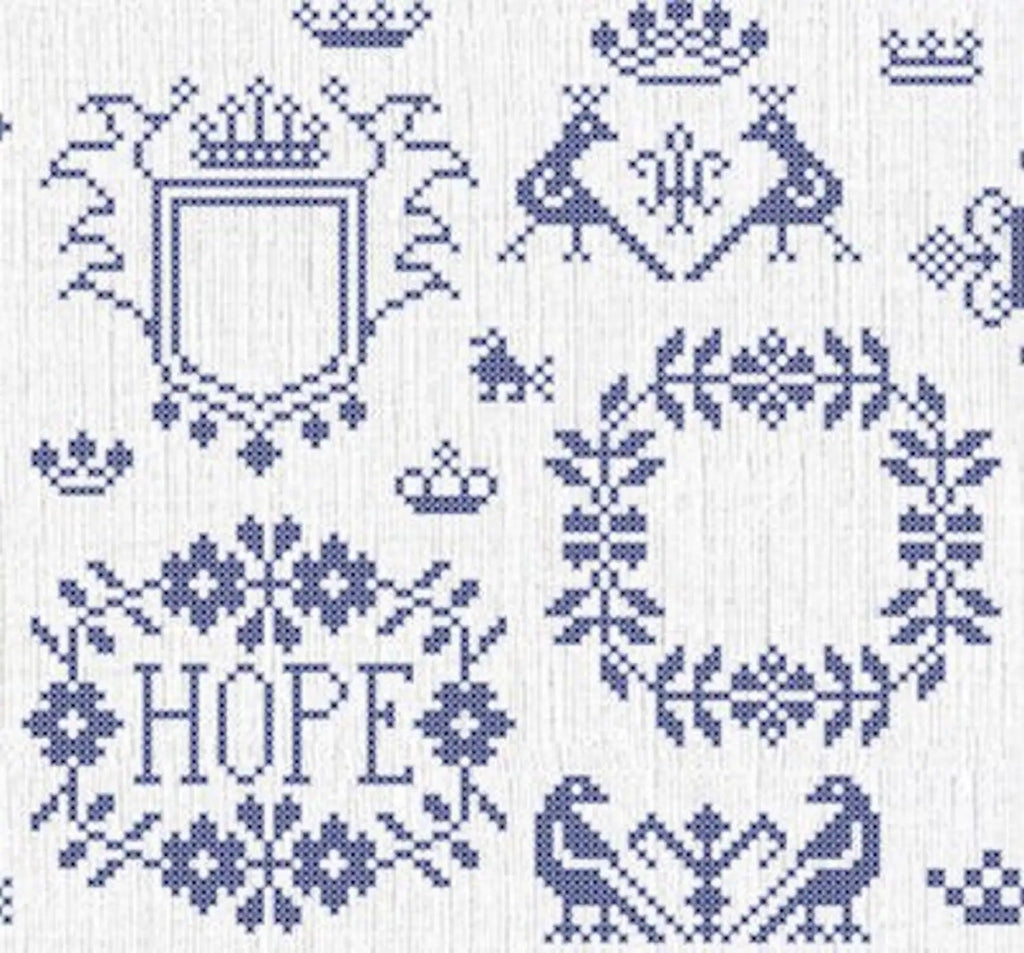 PDF INSTANT DOWNLOAD  Quiltify Design  "Garlands, Crowns & Cartouches"  Counted Cross Stitch Pattern  Pattern Only