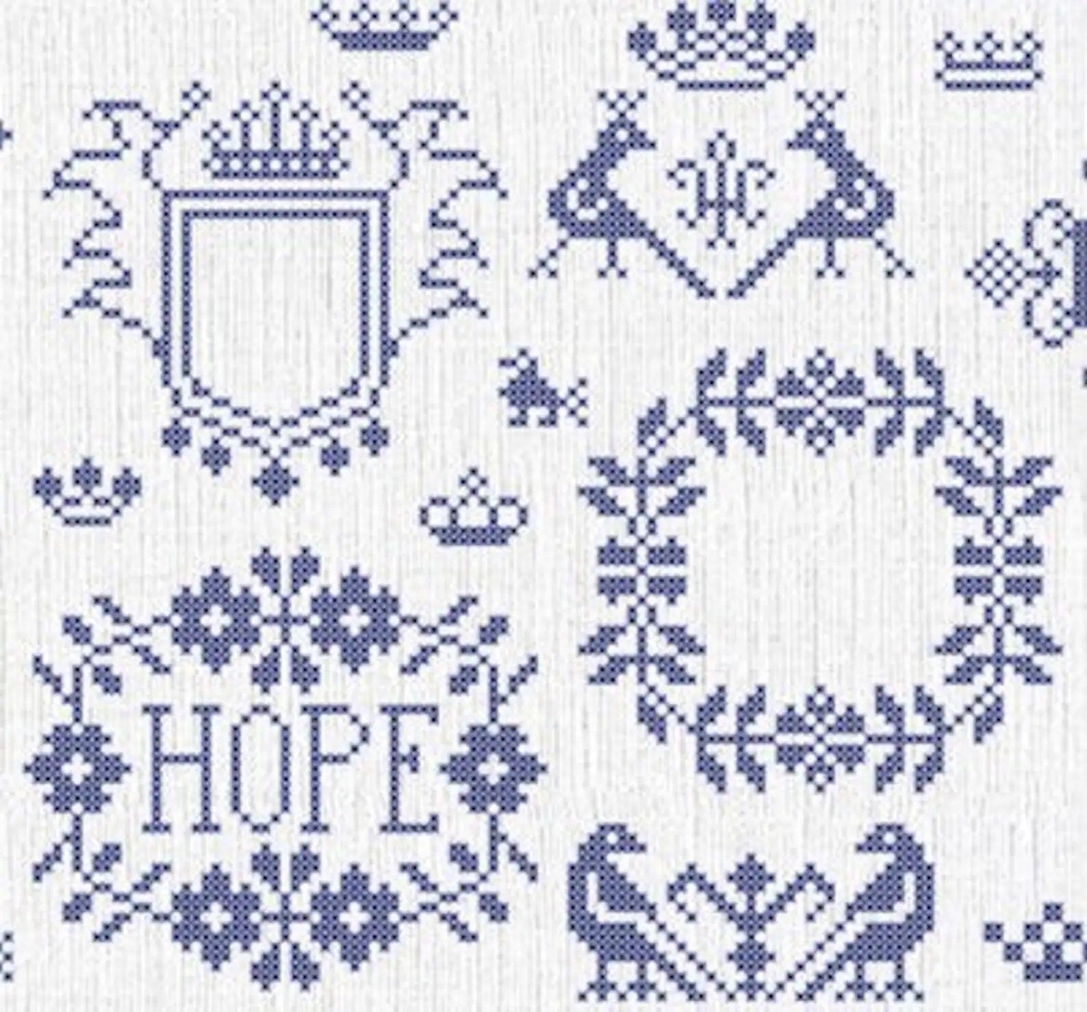 PDF INSTANT DOWNLOAD  Quiltify Design  "Garlands, Crowns & Cartouches"  Counted Cross Stitch Pattern  Pattern Only