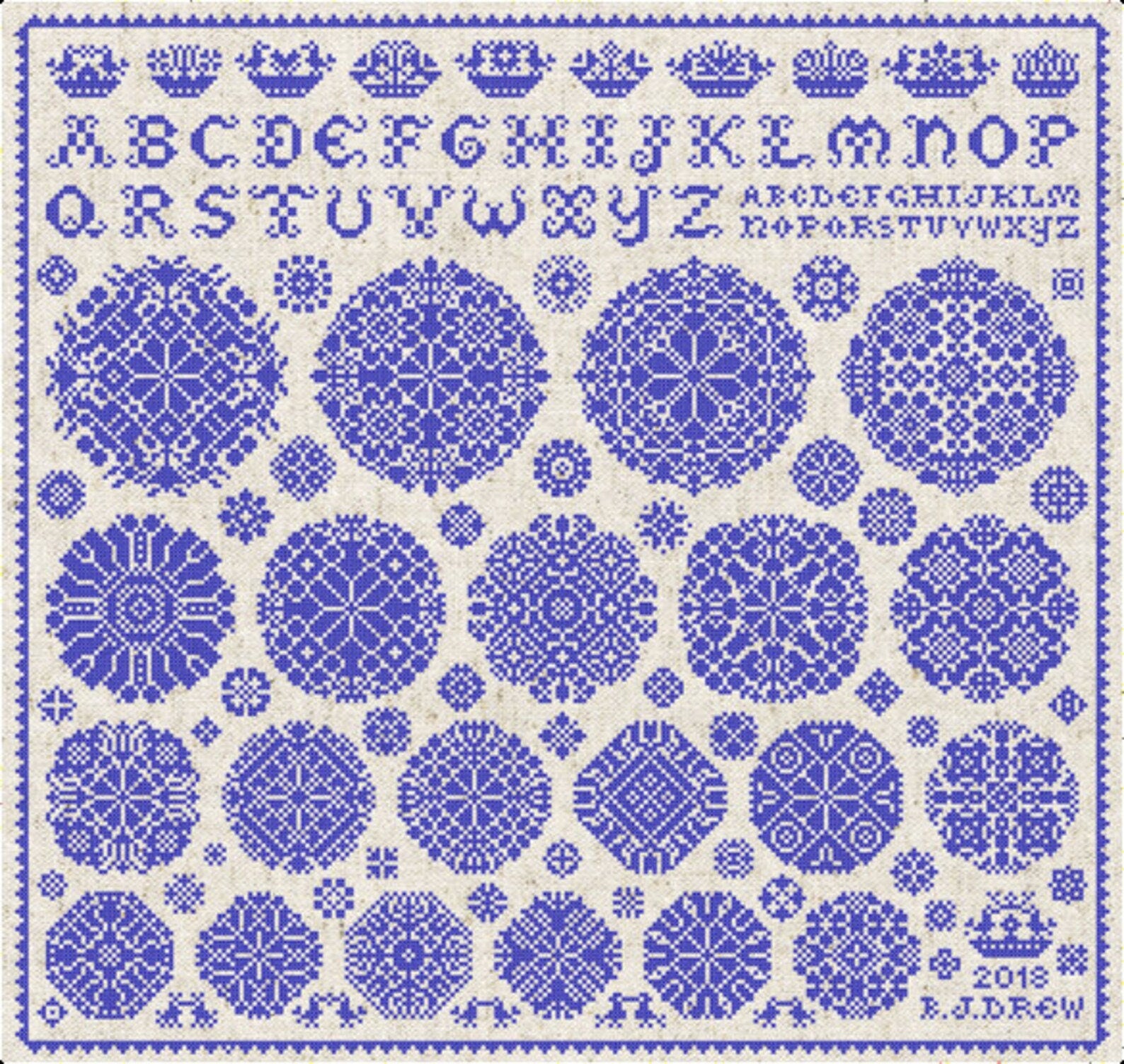 PDF INSTANT DOWNLOAD  Quiltify Design  "Nouveau Vierlanden"  Counted Cross Stitch Pattern  Pattern Only