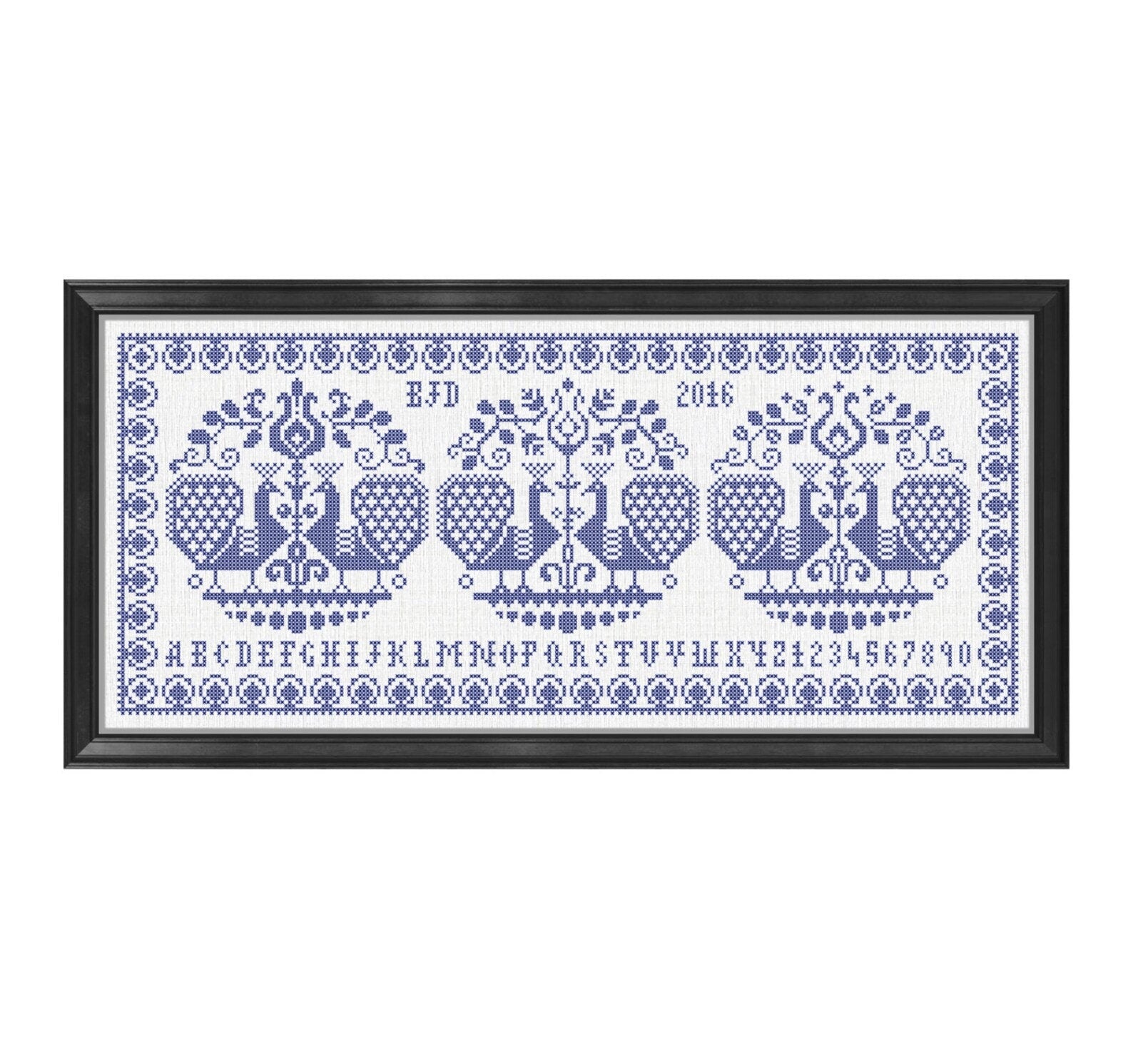 PDF INSTANT DOWNLOAD  Quiltify Design  "Pava Peacocks"  Counted Cross Stitch Pattern  Pattern Only
