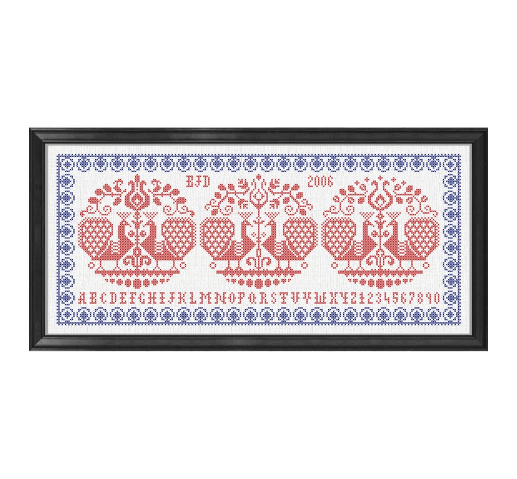 PDF INSTANT DOWNLOAD  Quiltify Design  "Pava Peacocks"  Counted Cross Stitch Pattern  Pattern Only