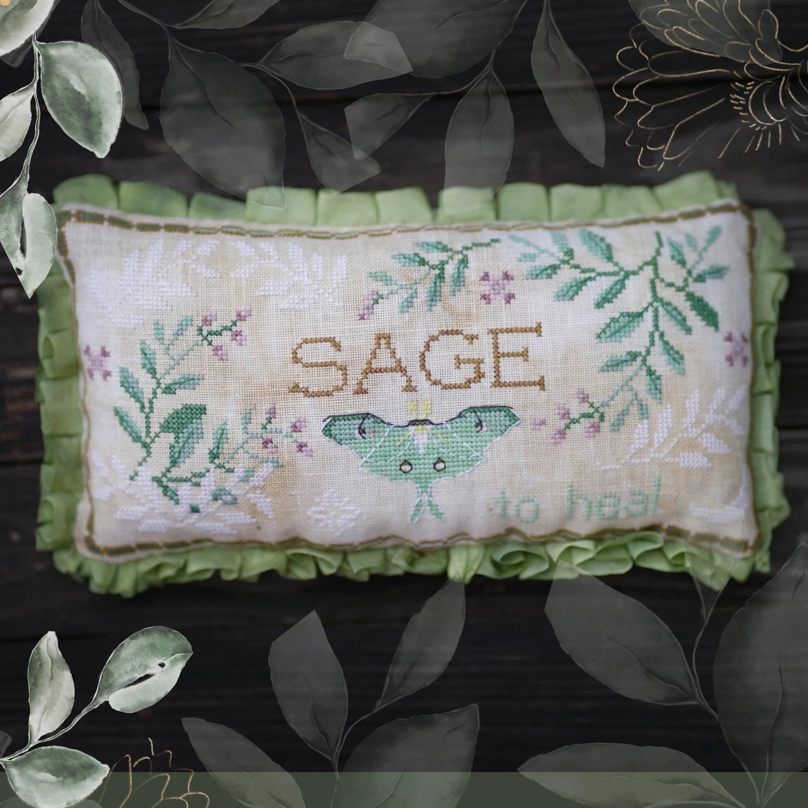 THE SNOWFLOWER DIARIES "Sacred Sage" Counted Cross Stitch Pattern, Chart, Magical Plant Series by Maja Matyas Szilagyi from Budapest Hungary