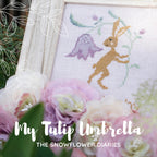 THE SNOWFLOWER DIARIES "My Tulip Umbrella" Counted Cross Stitch Pattern, By Maja Matyas Szilagyi from Budapest Hungary, Pattern Only