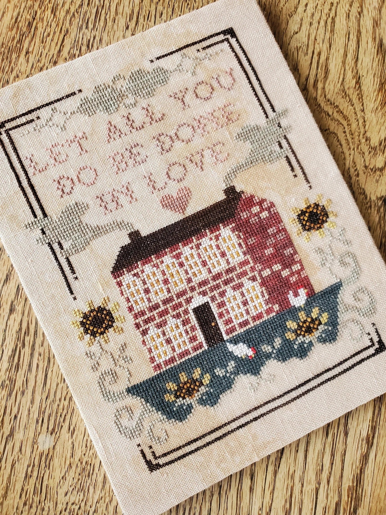 THE ARTSY HOUSEWIFE " Be Done In Love" Counted Cross Stitch Pattern, Chart, Pattern Only
