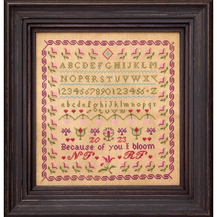 Hands Across The Sea Samplers  "Because of You"  An Original Design  Counted Cross Stitch Pattern  Pattern Booklet Only