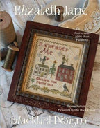 BLACKBIRD DESIGNS "Elizabeth Jane"  Anniversaries of the Heart #12, Primitive Cross Stitch Sampler Pattern  Sampler, Pattern Only