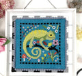 TINY MODERNIST "Karma Chameleon" Counted Cross Stitch Pattern" Flowers, Nashville Needlework Market 2023, Chart, Pattern Only