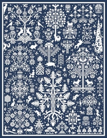 LONG DOG SAMPLERS "Before I Sleep" • Counted Cross Stitch Pattern • Sampler, Robert Frost Inspiration, Pattern Only