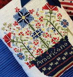 ROSEWOOD MANOR "Americano" Counted Cross Stitch Pattern, Charm Pack Included, Pattern Only