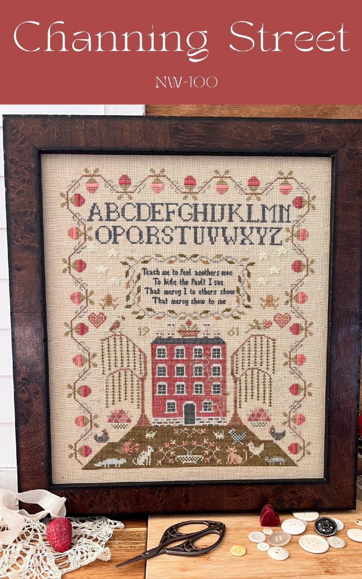 ANNIE BEEZ Folk Art "Channing Street" Counted Cross Stitch Pattern, Sampler, Nashville Market Release 2023, Chart, Pattern Only