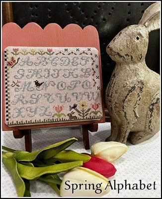 The SCARLETT HOUSE "Spring Alphabet"  Counted Cross Stitch Pattern  Sampler, Pattern Only