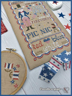CROCETTE A GOGO "Independence Day"  Counted Cross Stitch Pattern  Chart  American Flag  Liberty  Americana  Pattern Only