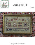 ROSEWOOD MANOR "July 4th" Counted Cross Stitch Pattern, Symbols, Sampler, Pattern Only