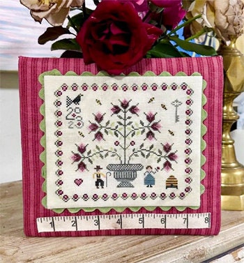 FOX AND RABBIT "In My Garden" Counted Cross Stitch Pattern, Reproduction Sampler 1792, Chart, Pattern Only