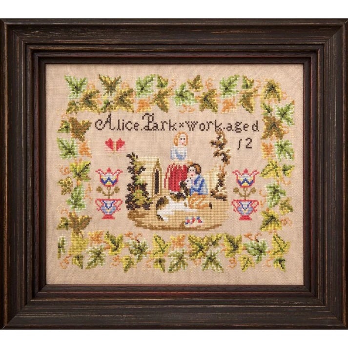 Hands Across The Sea Samplers "Alice Park" Counted Cross Stitch Pattern, Reproduction Sampler, Chart, Printed Booklet