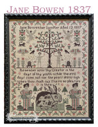 NEEDLEWORK PRESS "Jane Bowen 1837" A Sampler, Counted Cross Stitch Pattern, NeedleWorkPress, Pattern Only