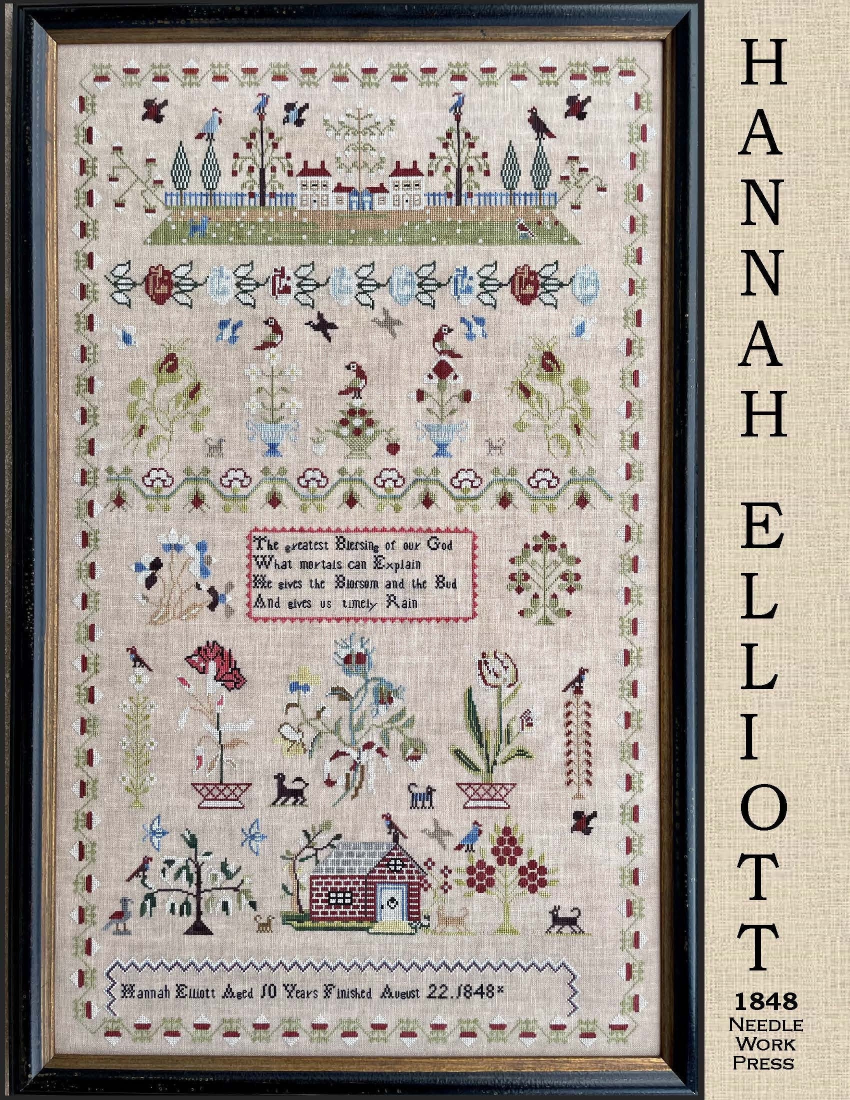 NEEDLEWORK PRESS "Hannah Elliott 1848" Sampler, Counted Cross Stitch Pattern, NeedleWorkPress, Nashville Needlework Market 2023