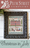 PLUM STREET SAMPLERS "Christmas In July"  Counted Cross Stitch Pattern  Americana, American Flag, Chart, Pattern Only