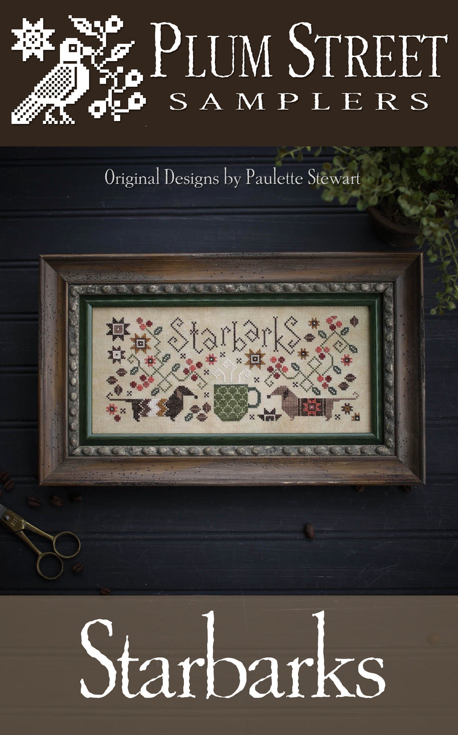 PLUM STREET SAMPLERS "Starbarks"  Counted Cross Stitch Pattern  Chart, Pattern Only