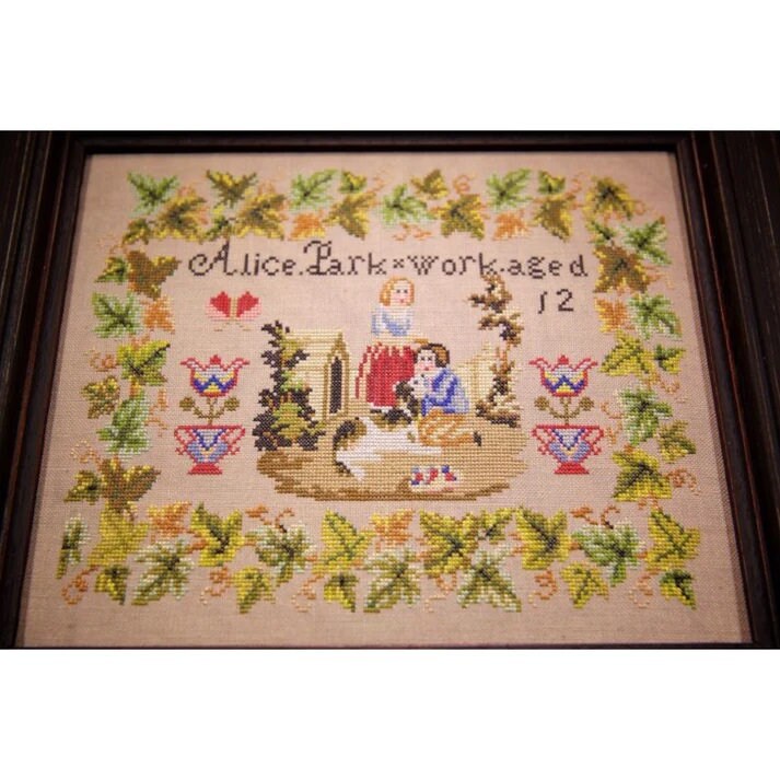 Hands Across The Sea Samplers "Alice Park" Counted Cross Stitch Pattern, Reproduction Sampler, Chart, Printed Booklet