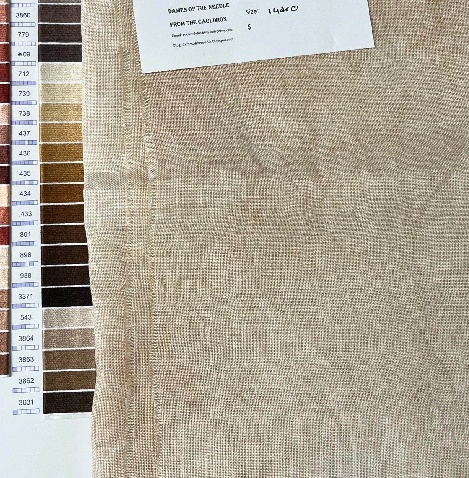 Mad Hatter's Tea Towel 32 ct. ~ by Dames of the Needle ~ Belfast Linen ~ Hand Dyed ~ 100% Linen ~ 32 count Cross Stitch Fabric