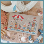 CROCETTE A GOGO "Cross Stitch On The Beach" Counted Cross Stitch Pattern & Charm, Summer, Beach, Sea, Crab, Fish, Stitchers Cabana, Chart