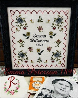 THE SCARLETT HOUSE "Emma Peterson 1894" Counted Cross Stitch Pattern, Sampler, Pattern Only