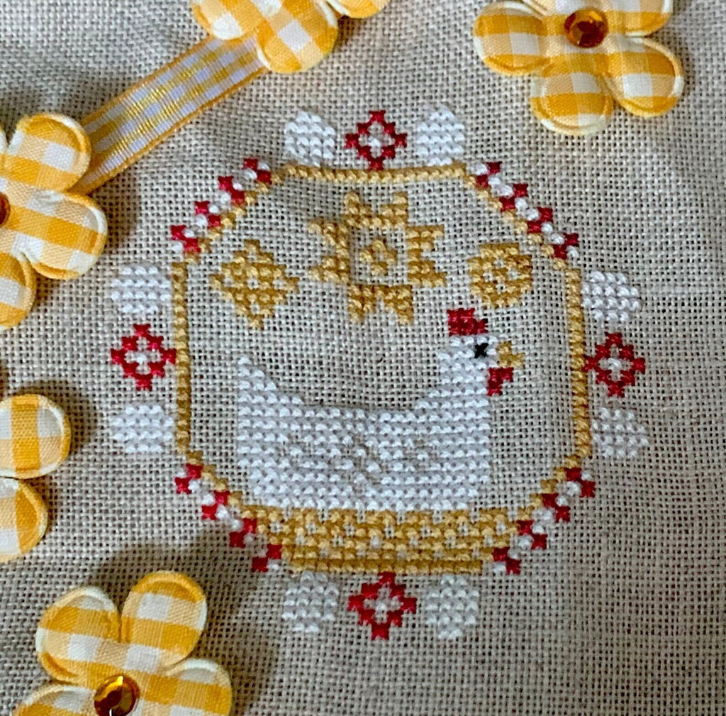 DARLING & WHIMSY DESIGNS "Quirky Quaker Chickens" Counted Cross Stitch Pattern, Lionel The Ladybug, Pattern Only