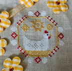 DARLING & WHIMSY DESIGNS "Quirky Quaker Chickens" Counted Cross Stitch Pattern, Lionel The Ladybug, Pattern Only