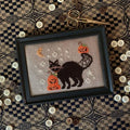 STITCHES BY ETHEL "Three Jacks and Cat" counted Cross Stitch Pattern, Chart, Fall, Pumpkin, Black Cat, Pattern Only