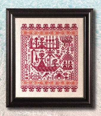 INK CIRCLES "The Red Ship of Lesser Commitment" Counted Cross Stitch  counted cross stitch patterns