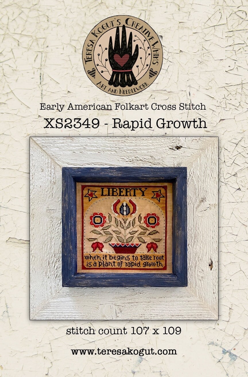 TERESA KOGUT Creative Whims "Rapid Growth"  Counted Cross Stitch Pattern  Early American Folk Art Collection, XS2349, Pattern Only