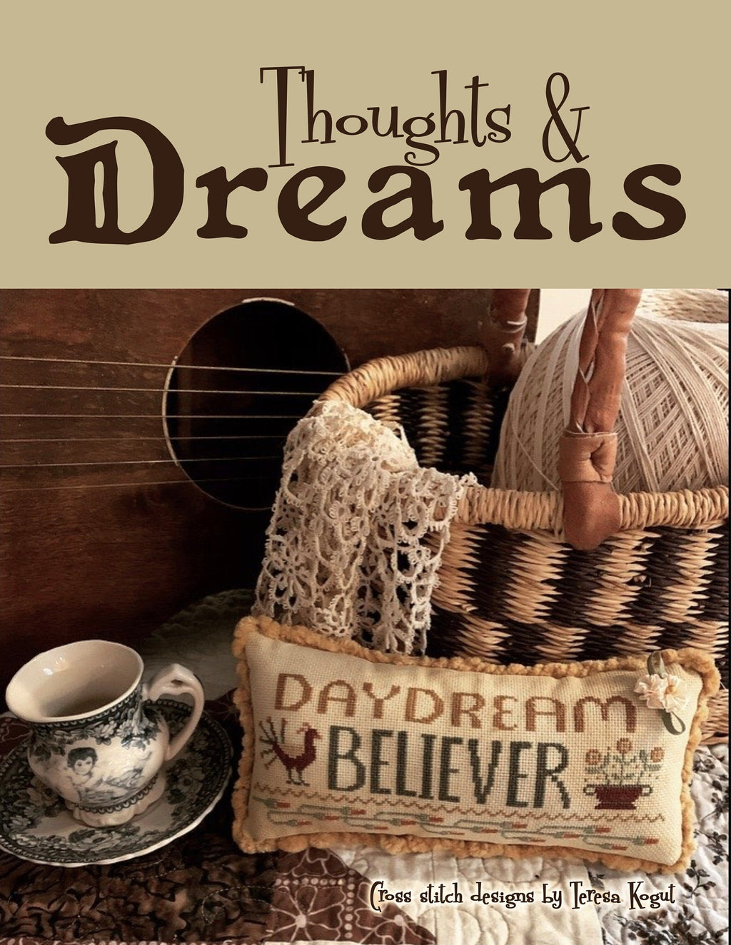 Teresa Kogut Creative Whims "Thoughts & Dreams" Counted Cross Stitch Pattern, Chart, 3 Different Designs, Flowers, Birds, Pattern Only
