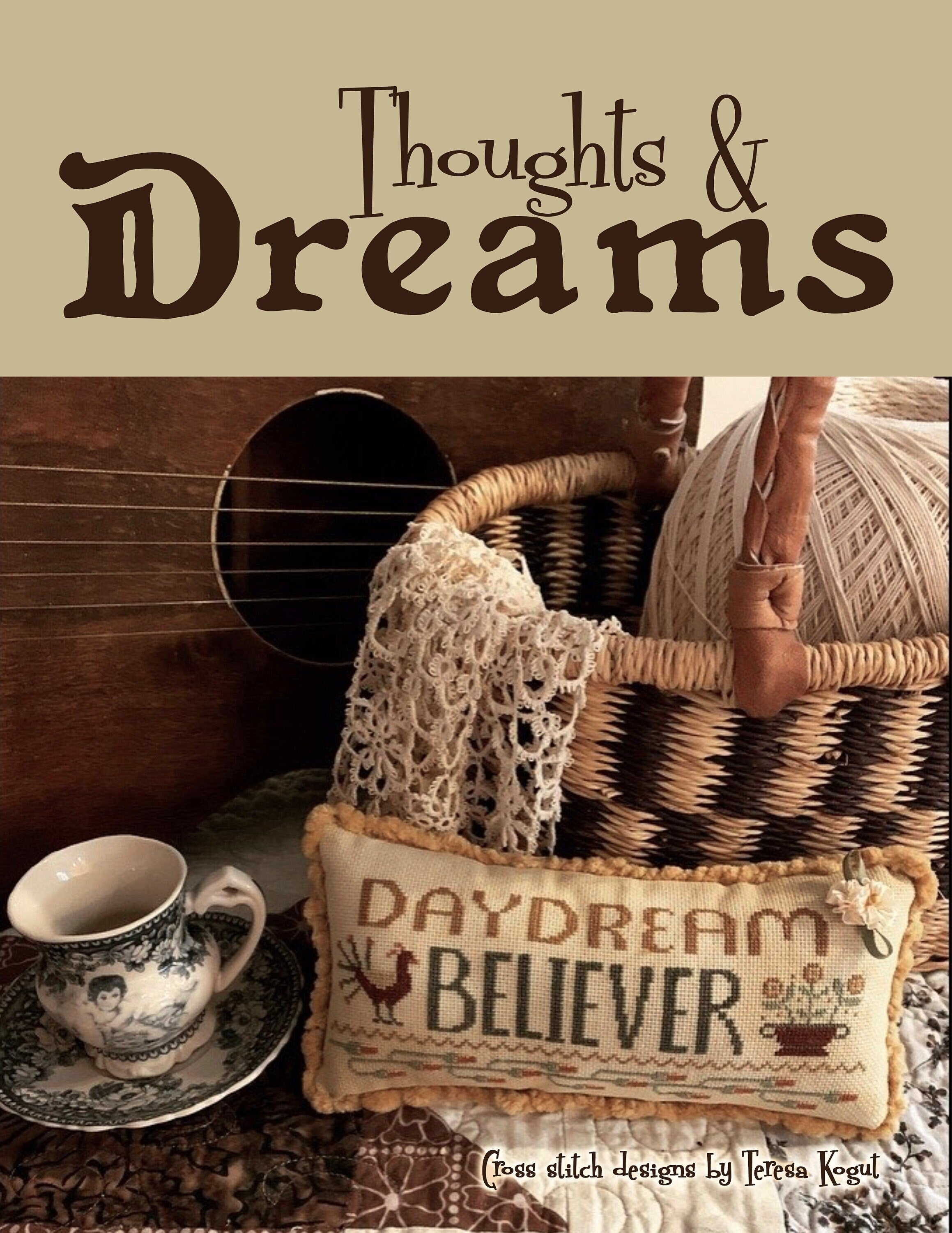 Teresa Kogut Creative Whims "Thoughts & Dreams" Counted Cross Stitch Pattern, Chart, 3 Different Designs, Flowers, Birds, Pattern Only