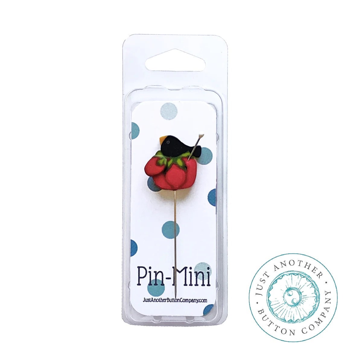 JUST ANOTHER BUTTON Co. "Pin-Mini: Sewing Bird Solo" Pincushion Pin Embellishments, Stainless Steel Pins, jpm550