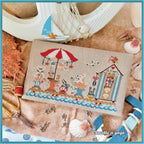 CROCETTE A GOGO "Cross Stitch On The Beach" Counted Cross Stitch Pattern & Charm, Summer, Beach, Sea, Crab, Fish, Stitchers Cabana, Chart