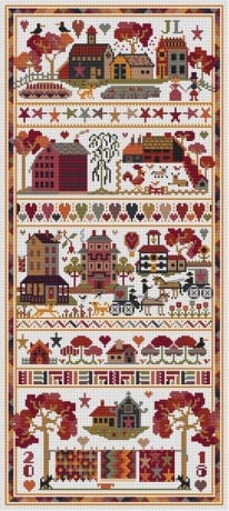 LONG DOG SAMPLERS "Quiltz"  Counted Cross Stitch Pattern  Sampler, Chart, Pattern Only