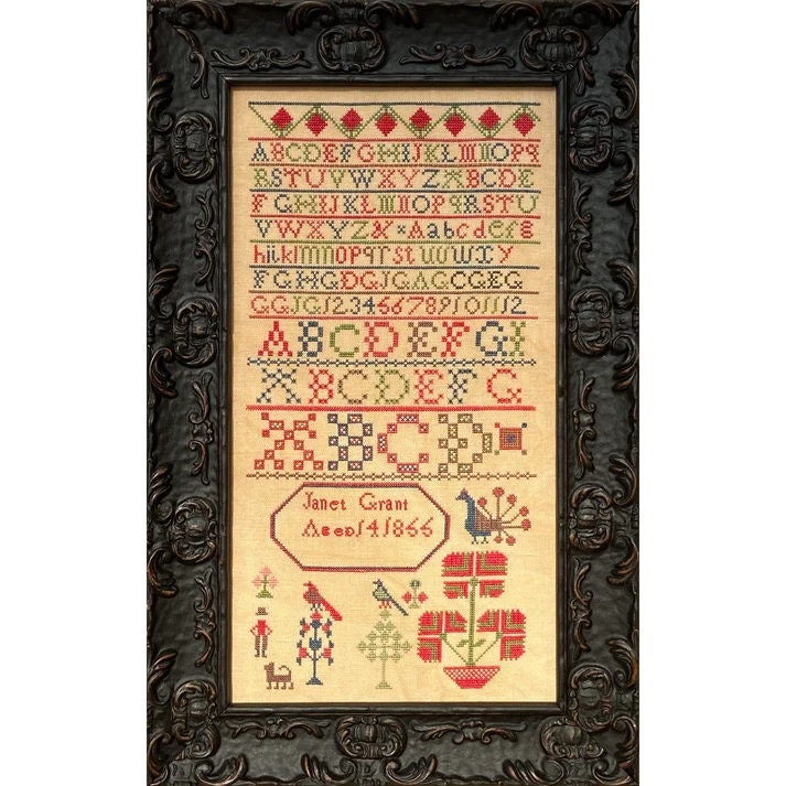 JUST STITCHING ALONG "Janet Grant 1855" Counted Cross Stitch Pattern, Scottish Sampler, Chart, Pattern Only