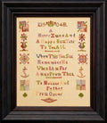 Hands Across The Sea Samplers  "Needlework of Oscar Topsfield 1904"  Reproduction Sampler  Counted Cross Stitch Pattern  Pattern Only