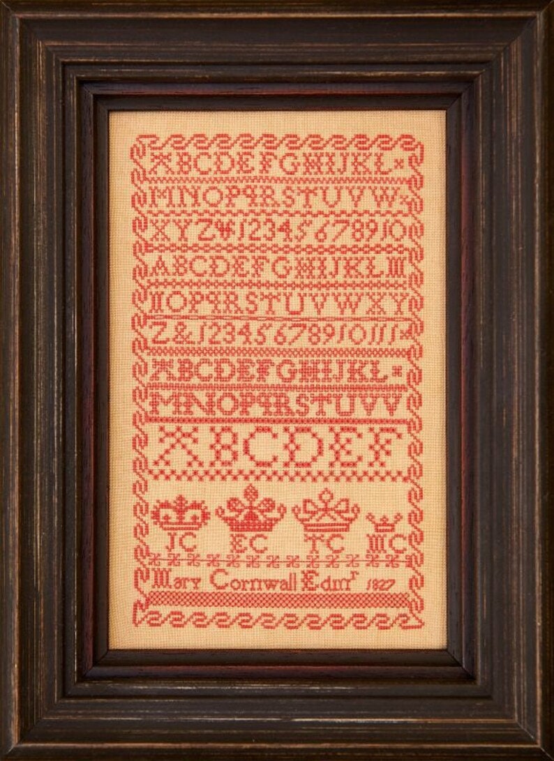 Hands Across The Sea Samplers "MARY CORNWALL 1827" Counted Cross Stitch Pattern, Sampler, Chart, Pattern Only