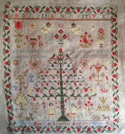 GIGI R DESIGNS "Isabella Fox, 1827" Counted Cross Stitch Pattern, Sampler, GigiR, Pattern Only