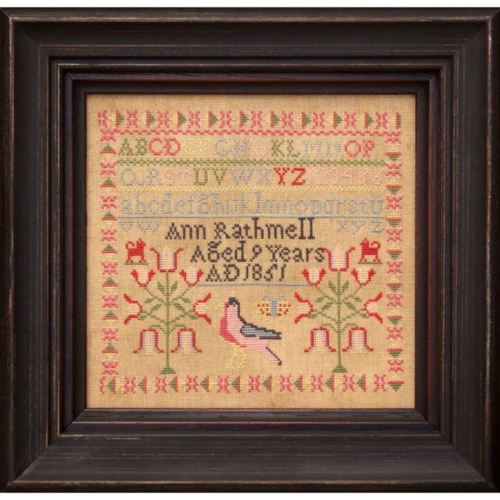Hands Across The Sea Samplers  "Ann Rathmell, 1851"  Reproduction Sampler  Counted Cross Stitch Pattern, Printed Booklet