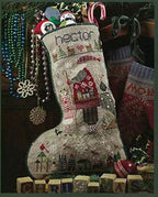 SHEPHERD'S BUSH PRINTWORKS "Hector's Stocking" Counted Cross Stitch Pattern, Christmas, Santa, Pattern Only