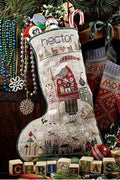 SHEPHERD'S BUSH PRINTWORKS "Hector's Stocking" Counted Cross Stitch Pattern, Christmas, Santa, Pattern Only