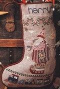 SHEPHERD'S BUSH PRINTWORKS "Harry's Stocking" Cross Stitch Pattern and Charm Pack Included, Christmas, Santa, Sampler, Pattern Only