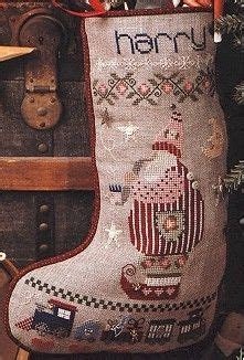 SHEPHERD'S BUSH PRINTWORKS "Harry's Stocking" Cross Stitch Pattern and Charm Pack Included, Christmas, Santa, Sampler, Pattern Only