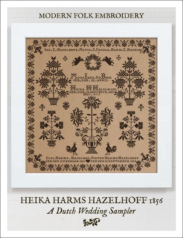 MODERN FOLK Embroidery "Heika Harms Hazelhoff 1856" Counted Cross Stitch Pattern, A Dutch Wedding Sampler, Chart, Pattern Only
