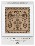 MODERN FOLK Embroidery "Heika Harms Hazelhoff 1856" Counted Cross Stitch Pattern, A Dutch Wedding Sampler, Chart, Pattern Only