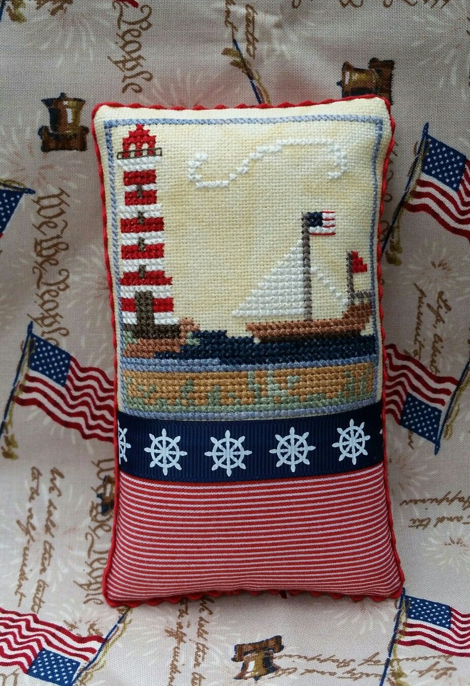 BLUE RIBBON DESIGNS "Americana Panorama"  Counted Cross Stitch Pattern  Summer, Chart, Paper Pattern